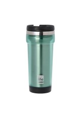 COFFEE THERMOS MUG PLAST/S.S.-GREEN (420ml)