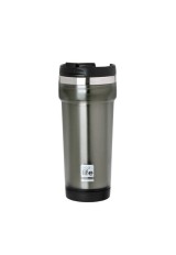 COFFEE THERMOS MUG PLAST/S.S. -GREY (420ml)