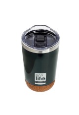 COFFEE THERMOS DARK GREEN 370ML (CORK BOTTOM)